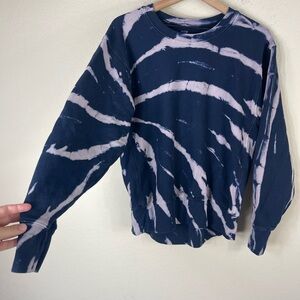 Les Tien Mock Neck Tie Dye Cotton Sweatshirt Size Medium